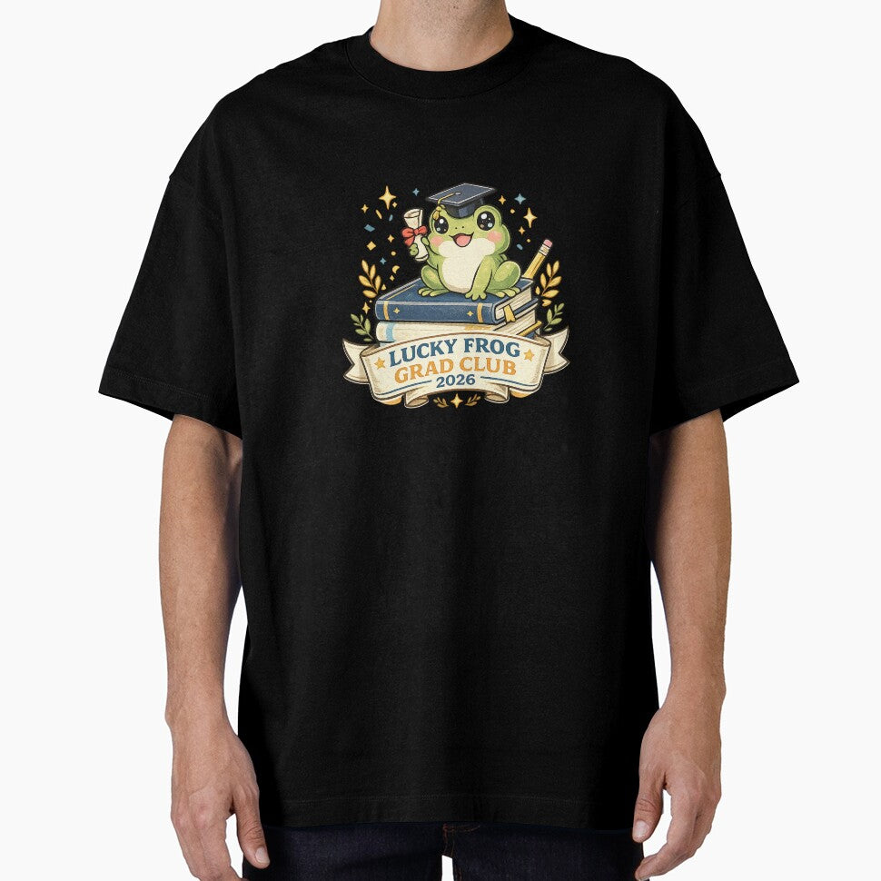 Lucky Frog Grad Club 2026 Cute Collegiate Graduation Art by Bratak
