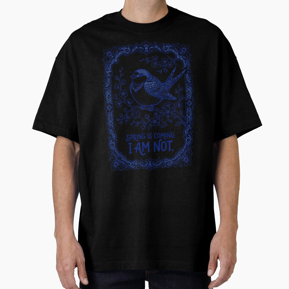 Blue Willow Porcelain - Funny Sarcastic Bird Introvert Meme by SplashTastic