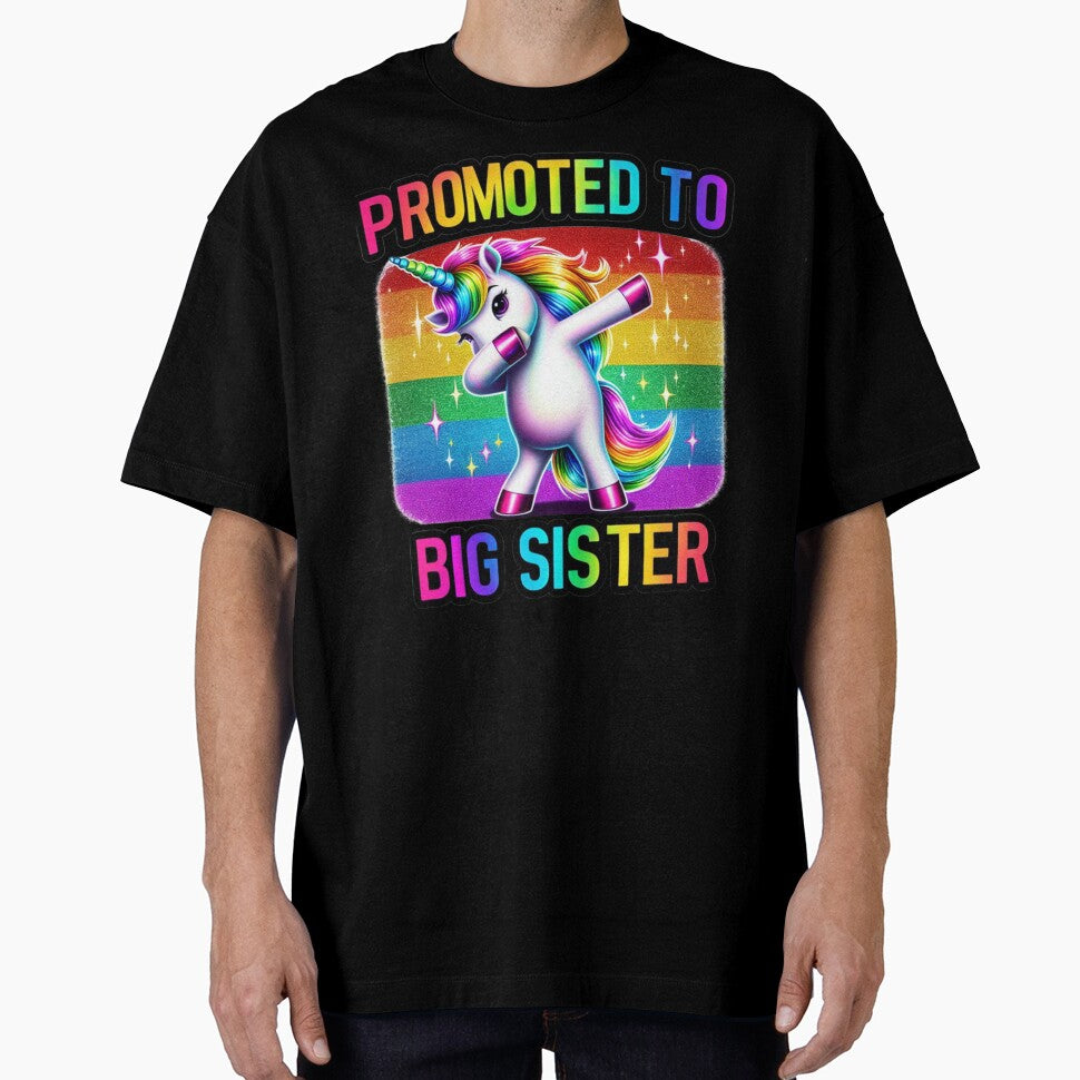 Promoted to Big Sister Girls Dabbing Unicorn Older Sister by MERCH HQ