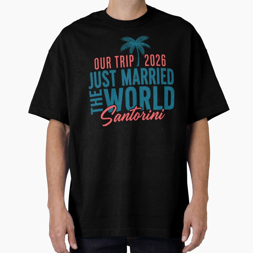 Our Trip 2026 Just Married Santorini Travel Couple Shirt by Lyutee