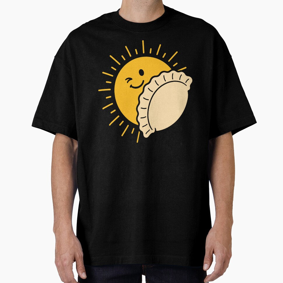Dumpling Solar Eclipse Funny Food Space Pun Illustration by NaturEdeN
