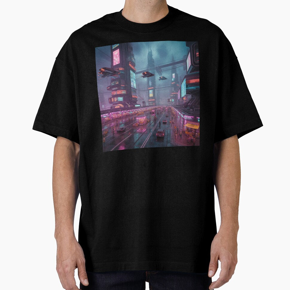 Neon-Lit Cyberpunk Metropolis at Eternal Dusk by Bilikaru