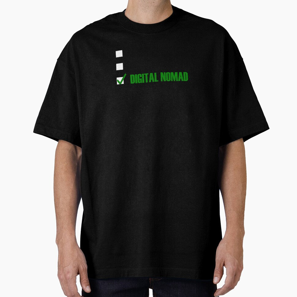 Funny Essentials: Single Taken Digital Nomad Green tick check box - Sleek black typography design - digital nomad by Deegital18
