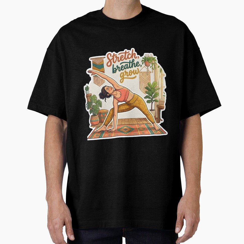 Yoga Girl Aesthetic Stretch Breathe Grow by PixelStickerCo