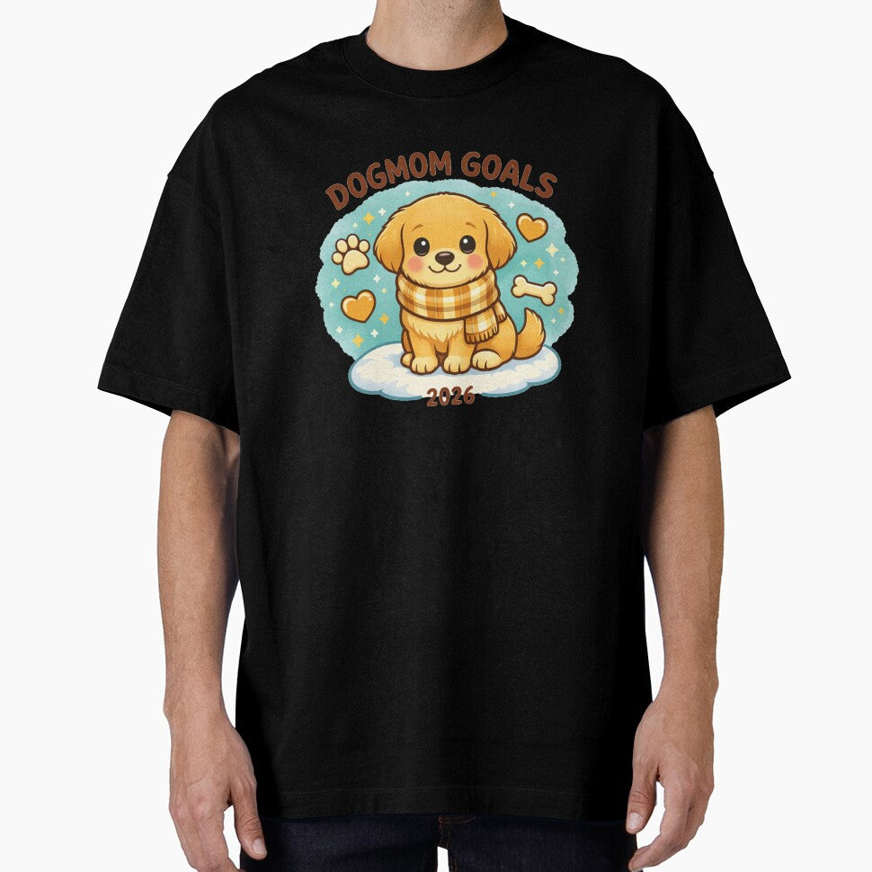 Dogmom Goals 2026 – Cozy Golden Pup New Year Dog Mom Gift by dogmomtees