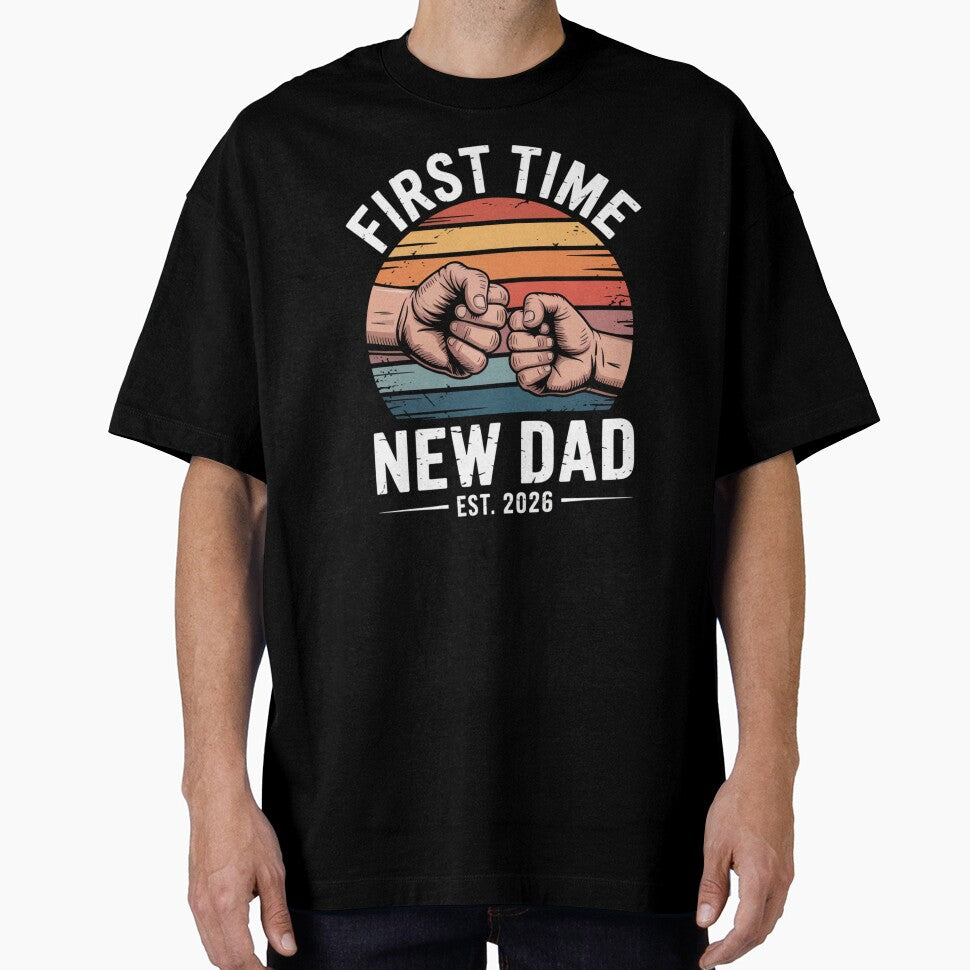 First Time New Dad Est 2026 Retro Fist Bump Fatherhood Announcement by Gogetgiggles