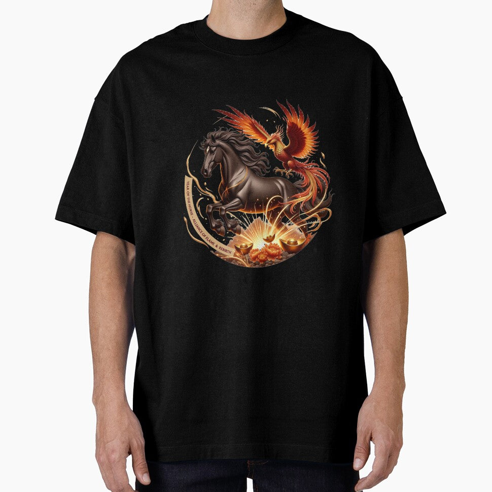 Year of the Wood Horse Phoenix T Shirt, Flames of Rebirth & Renewal Mug, Lunar New Year Gift by YMLux