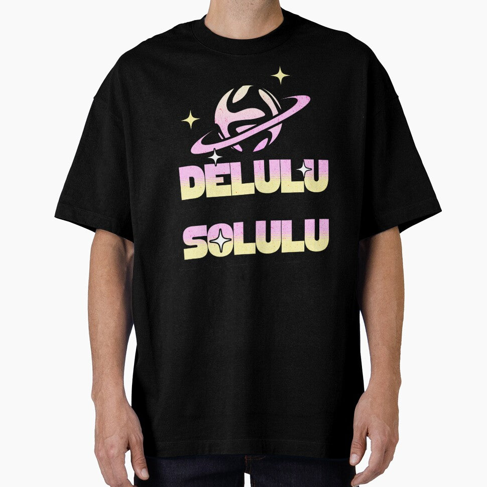 Delulu Is the Solulu Groovy Planet Gen Z Aesthetic Funny TikTok Y2K Meme Quote by darkskydelights