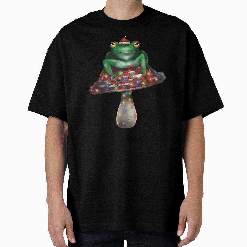 Frog sat on a Christmas mushroom by Steph-draws