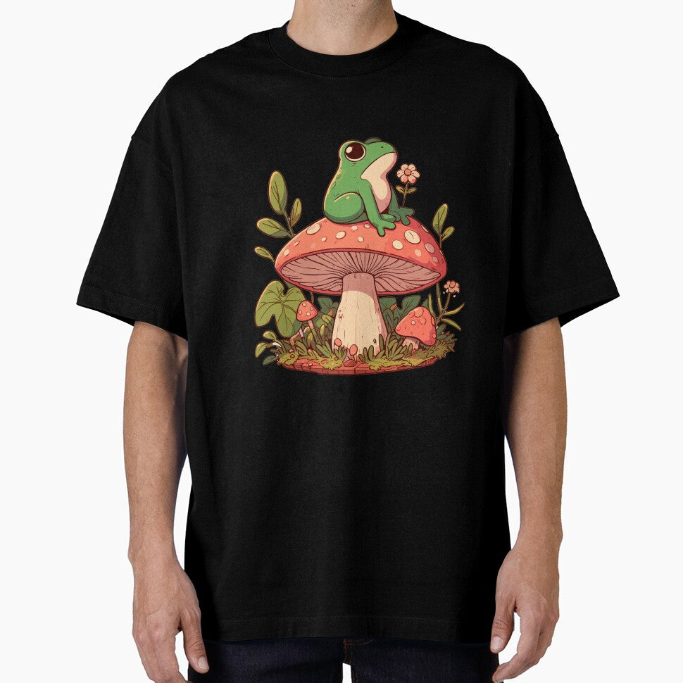 Frog on mushroom cute by GlobalDesigns-