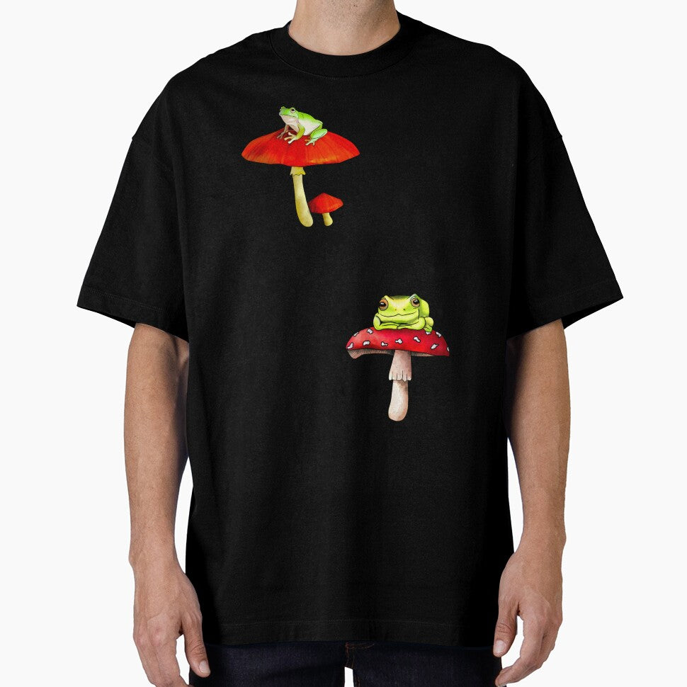 Cute Frogs on Toadstools by gildedfinches
