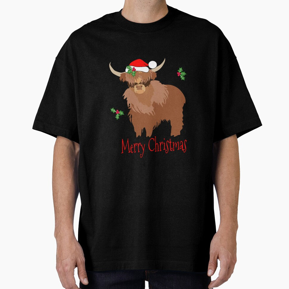 Merry Christmas from Fluffy Highland cow by orangerinka
