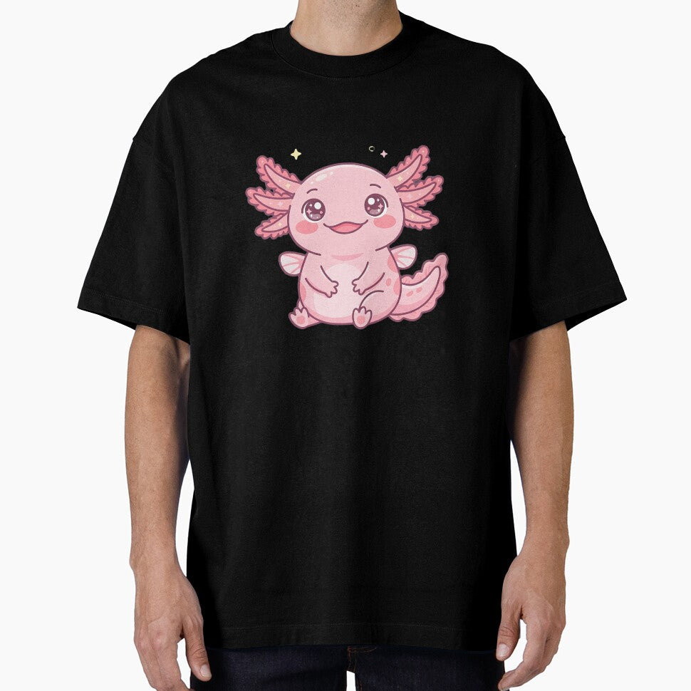 Cute Kawaii Axolotl Pastel Pink Chibi Sticker Art by LYZ7VANI