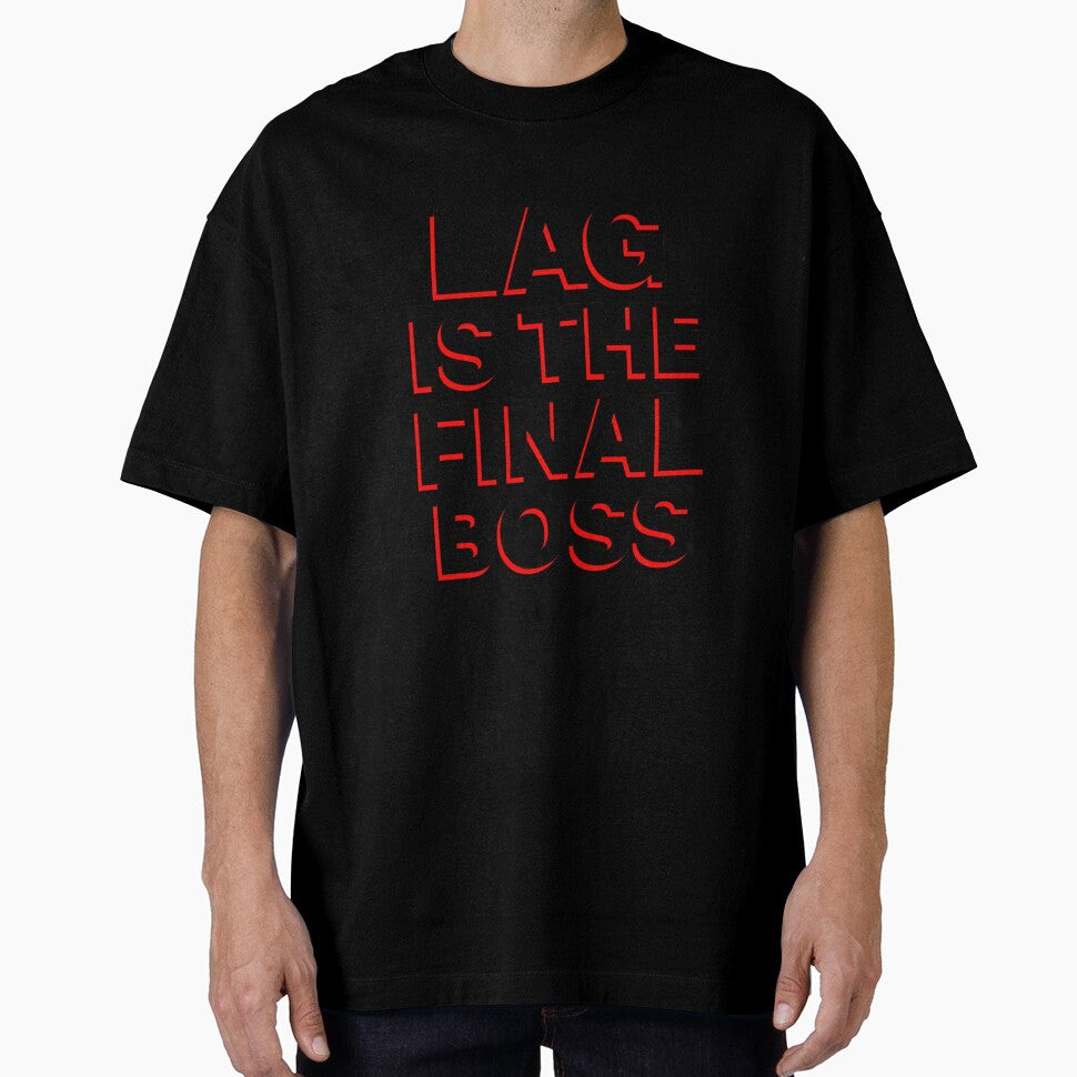 Lag Is the Final Boss — Glitch Typography Gaming Design by Justonemorelvl