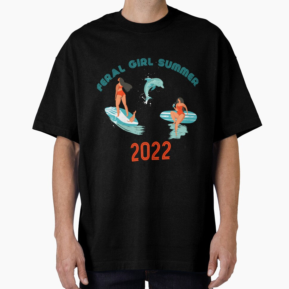 Feral Girl Summer Retro Dolphin Graphic by nctdhlkseos50