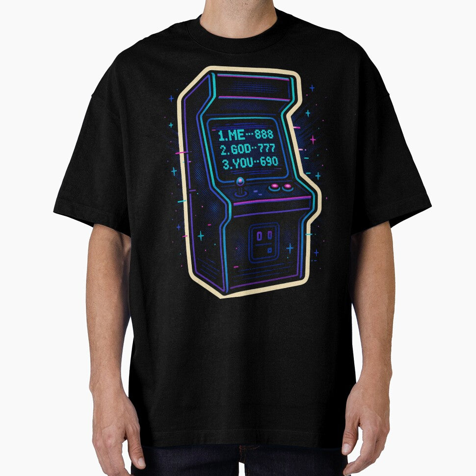 Retro Arcade High Score Sticker – ME 888 GOD 777 YOU 690 Neon Gaming Art by JacobKAurumhead