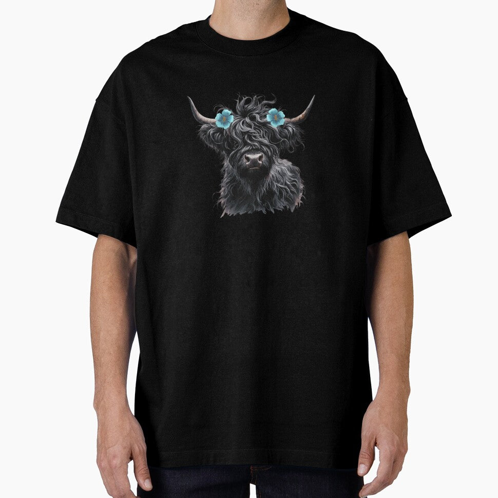 Watercolor Black Highland Cow by TheAnimalZ00