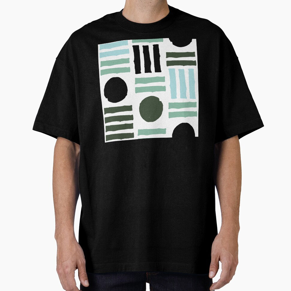 Mid-Century Modern Geometric in Black and Mint Green by DEC02