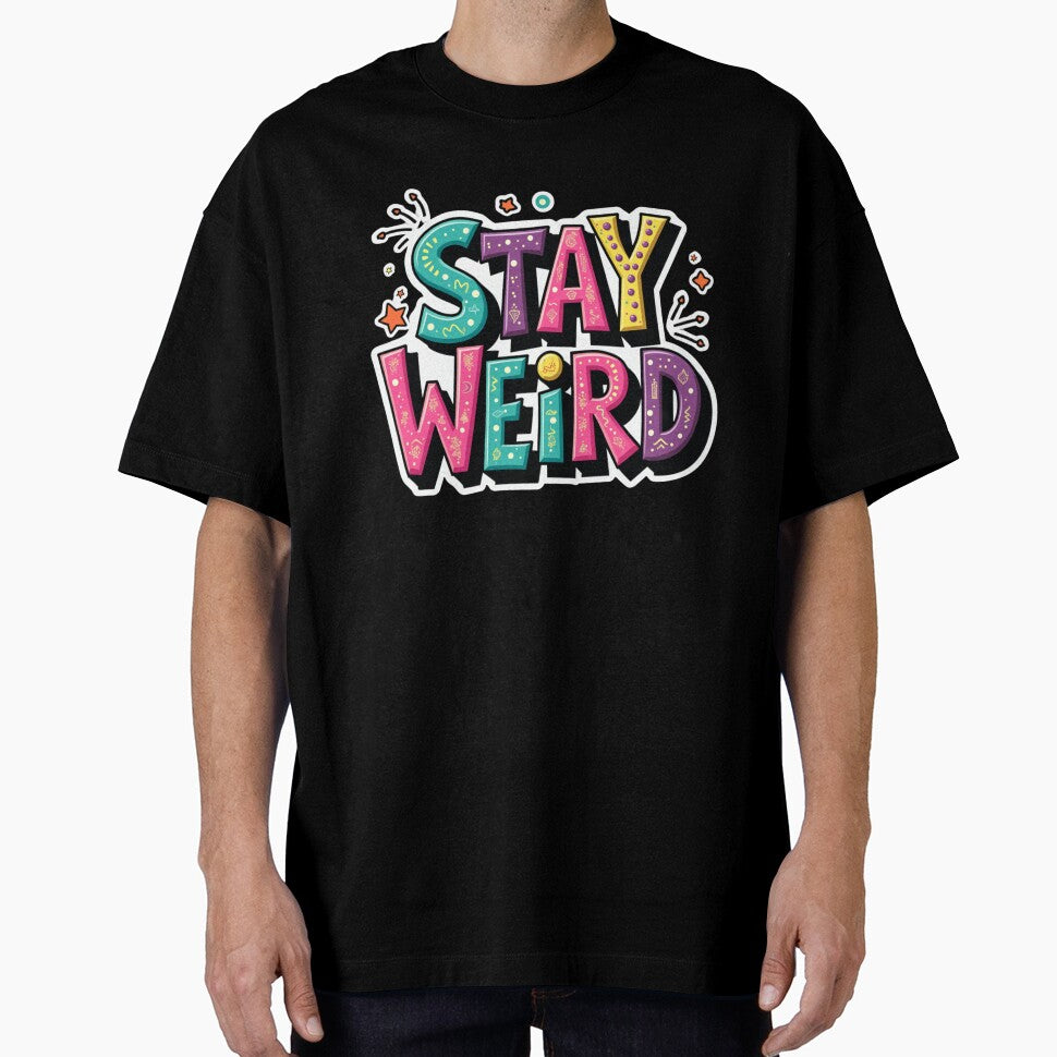 Stay Weird Bold Lettering Sticker by Craftifik .