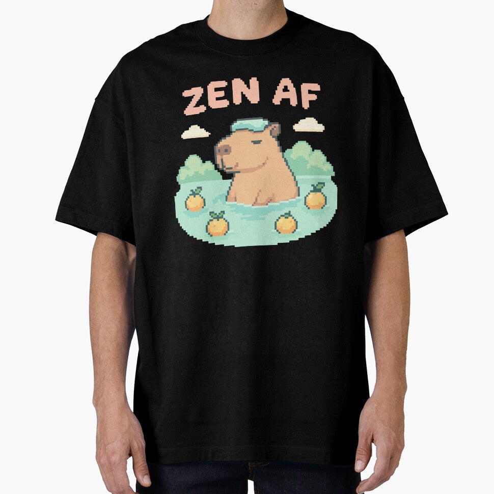 Zen AF Capybara – Hot Spring Pixel Art Chill Vibes by NaturePixel