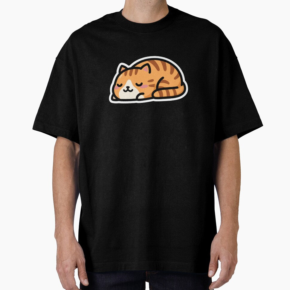 Cute Sleeping Orange Tabby Cat Kawaii Eepy Cat Nap Loaf Funny Cat Meme by TeeTimeMeTime
