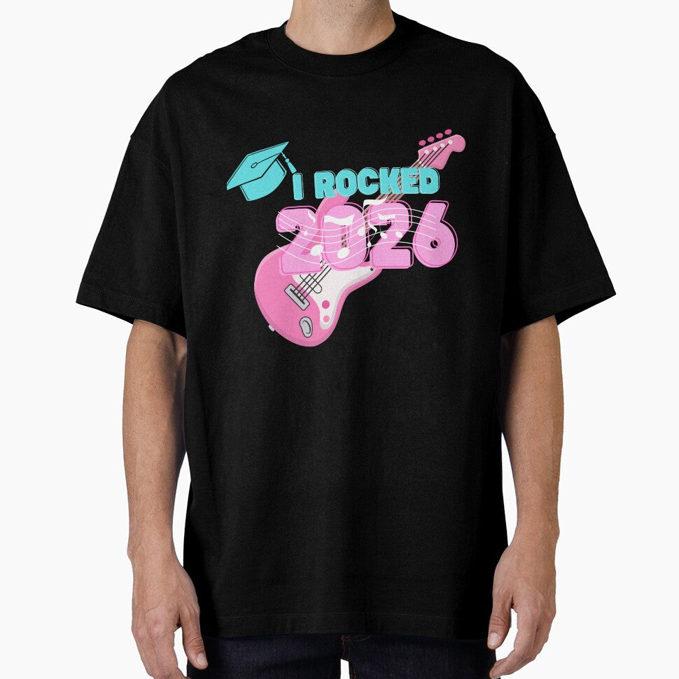 I Rocked Retro pastel Class of 2026 guitar (print on dark) by Cottageshop