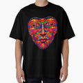 Psychedelic Cosmic Face – Neon Abstract Portrait Art | Trippy Surreal Mask Design by BigBobInk
