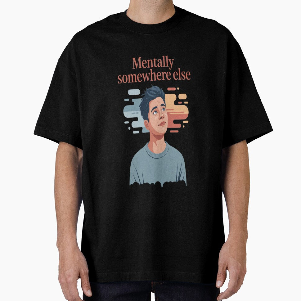 Mentally Somewhere Else – Minimalist Vector Art T-Shirt by FrameRoom