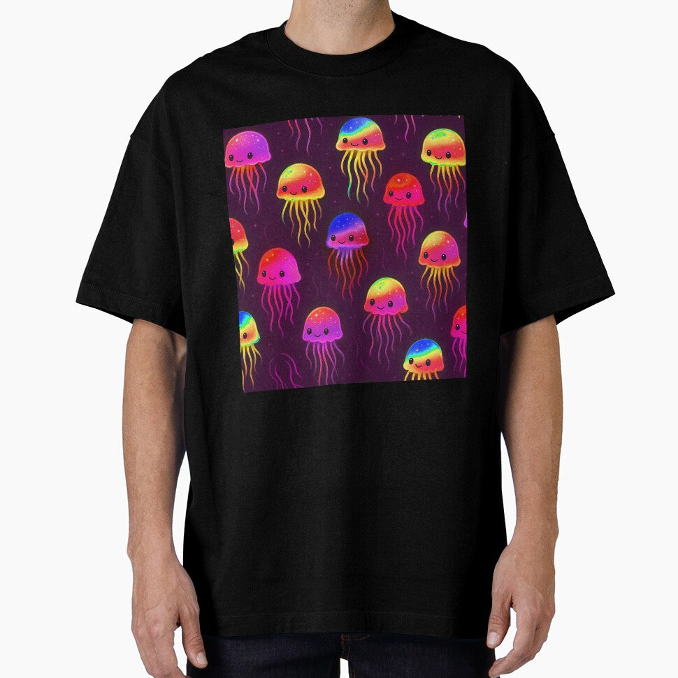 Pink Neon Jellyfish Pattern by SassyArtistry