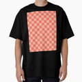 Peach Pink Apricot Blush Checkered Check Checkerboard Pattern by kierkegaard