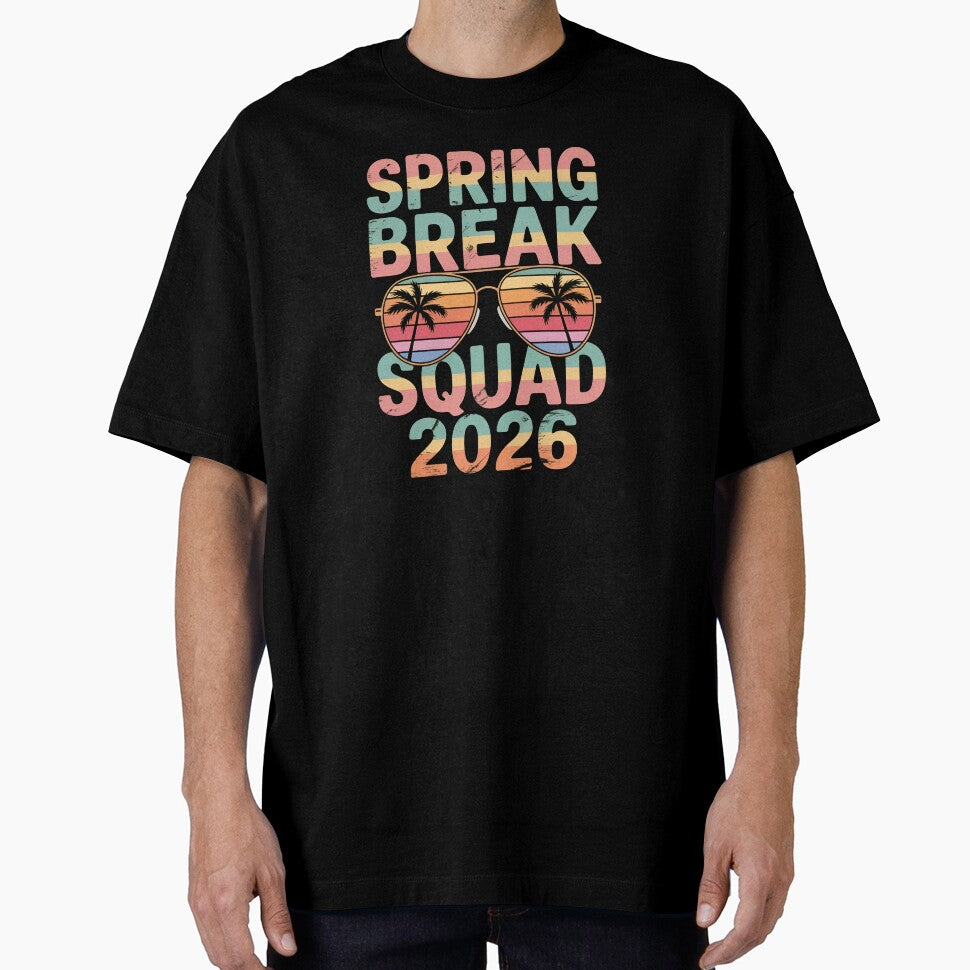Spring Break Squad 2026, Retro Sunset Palm Trees Vacation Trip Matching Group by Zizo-DR44