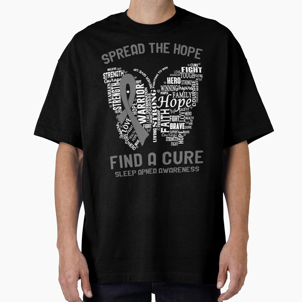 Butterfly Ribbon Spread The Hope Find A Cure Sleep Apnea Awareness by Tadmab