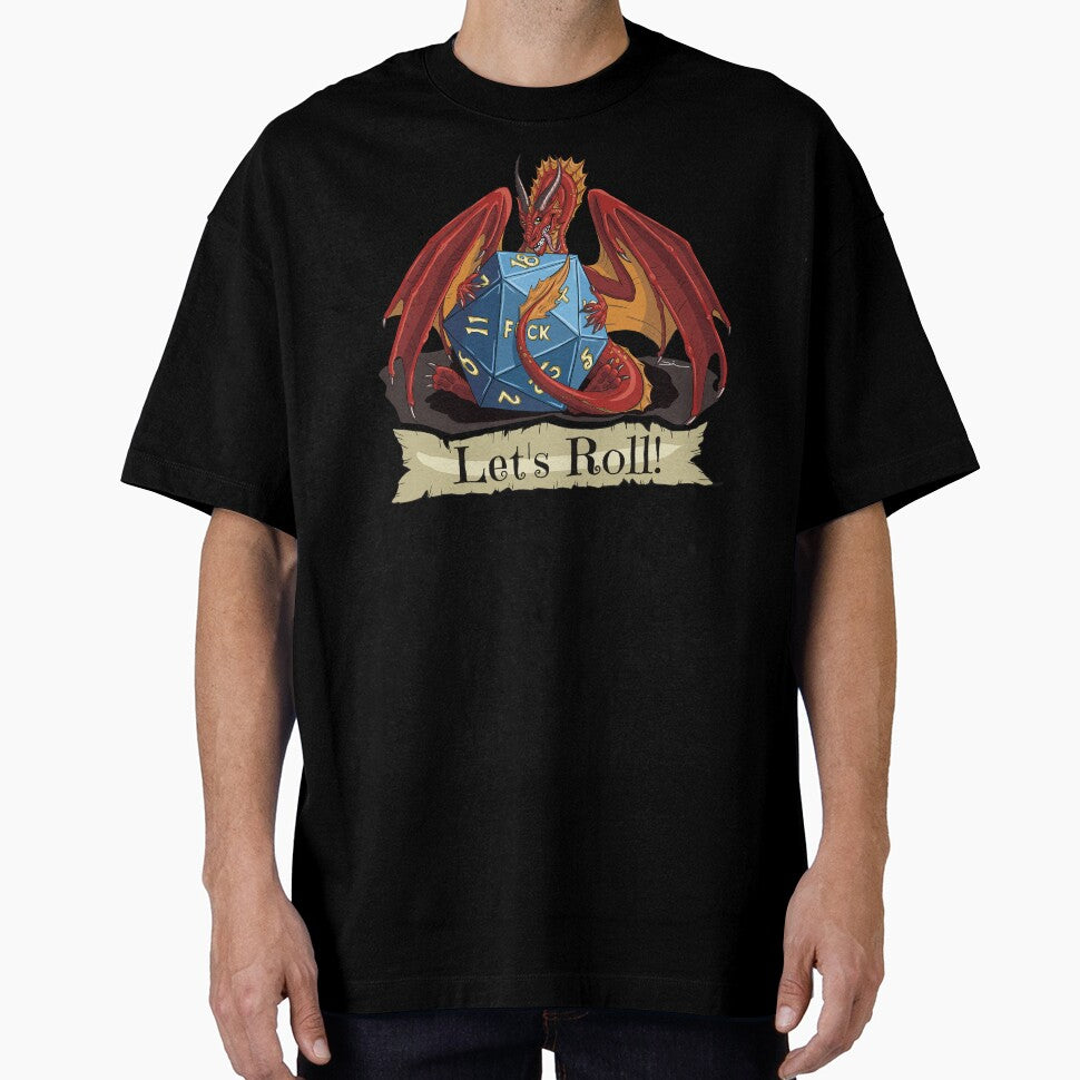"Let's roll!" DnD funny art - goofy dragon with a dice design by DiiMotion