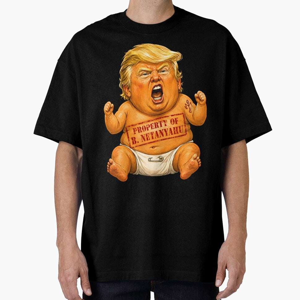 Trump: Property of B. Netanyahu Political Baby Satire by Victor Shadehorn
