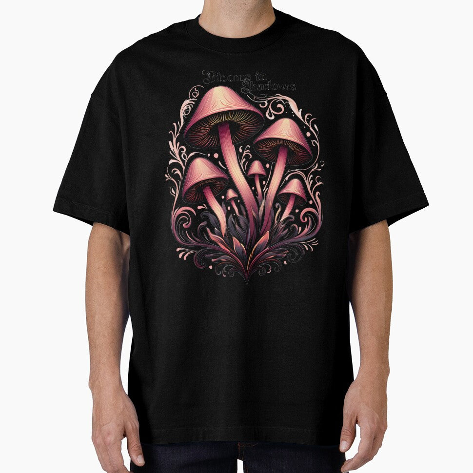 Blooms in Shadows - Whimsigoth Mushroom Art | Pastel Goth Botanical Print by AnnDesignStudio