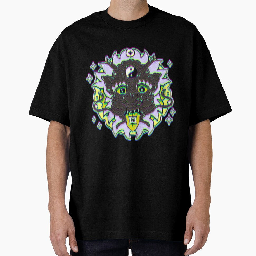 Psychedelic Demon Mask | Yin Yang Trippy Spirit Art by BoneandBloomCo