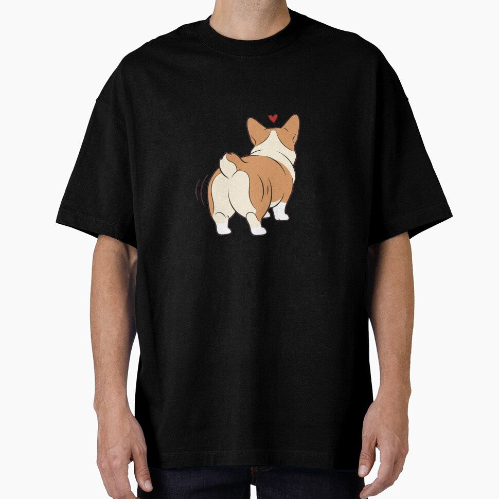 Corgi Butt Wiggle Line Art Dog Lover Minimalist Cute Design by Bratak