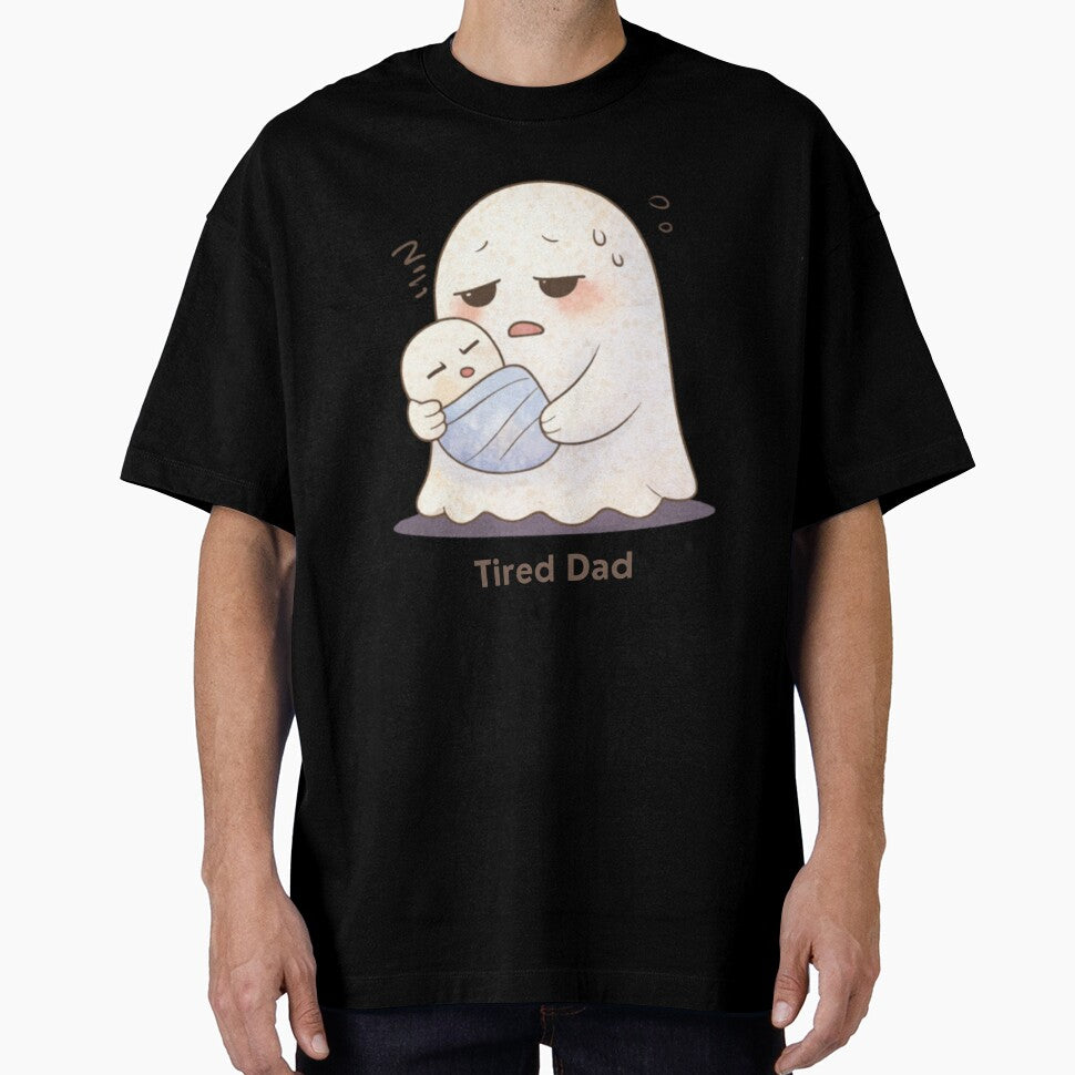 Tired Dad Ghost | Cute Kawaii Aesthetic | Relatable Fatherhood Design by The Mood Index