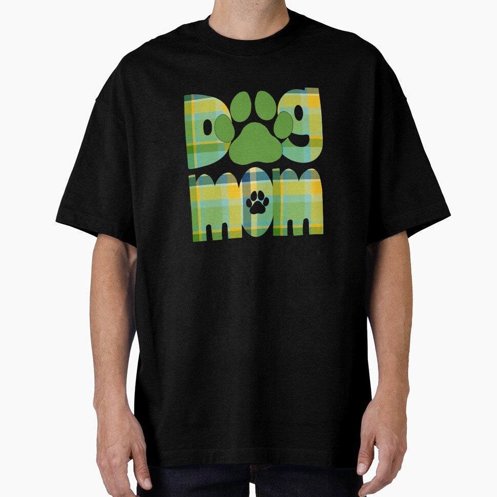 Dog Mom Green Blue Yellow Plaid by HeidiMyersArt