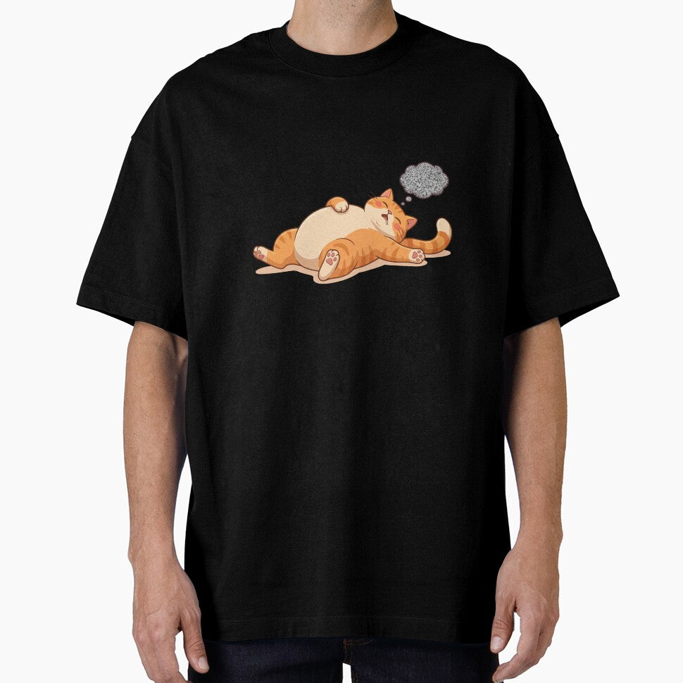 One Braincell TV Static Lazy Orange Cat by Petzzz