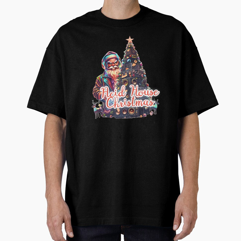 Acid House Christmas - Rave Santa with Speaker Tree by Designorigin