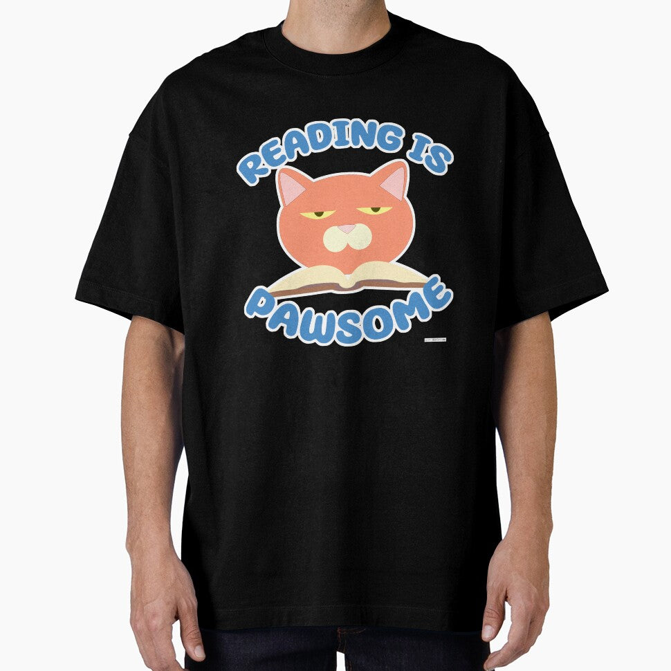 Reading is Pawsome Funny Bookworm Cat by mytshirtfort