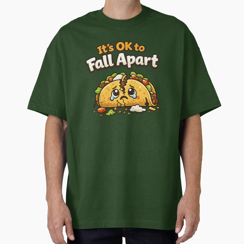 It's Ok to Fall Apart Taco Funny Falling Apart Taco Retro Food Meme Tee by Zbixu