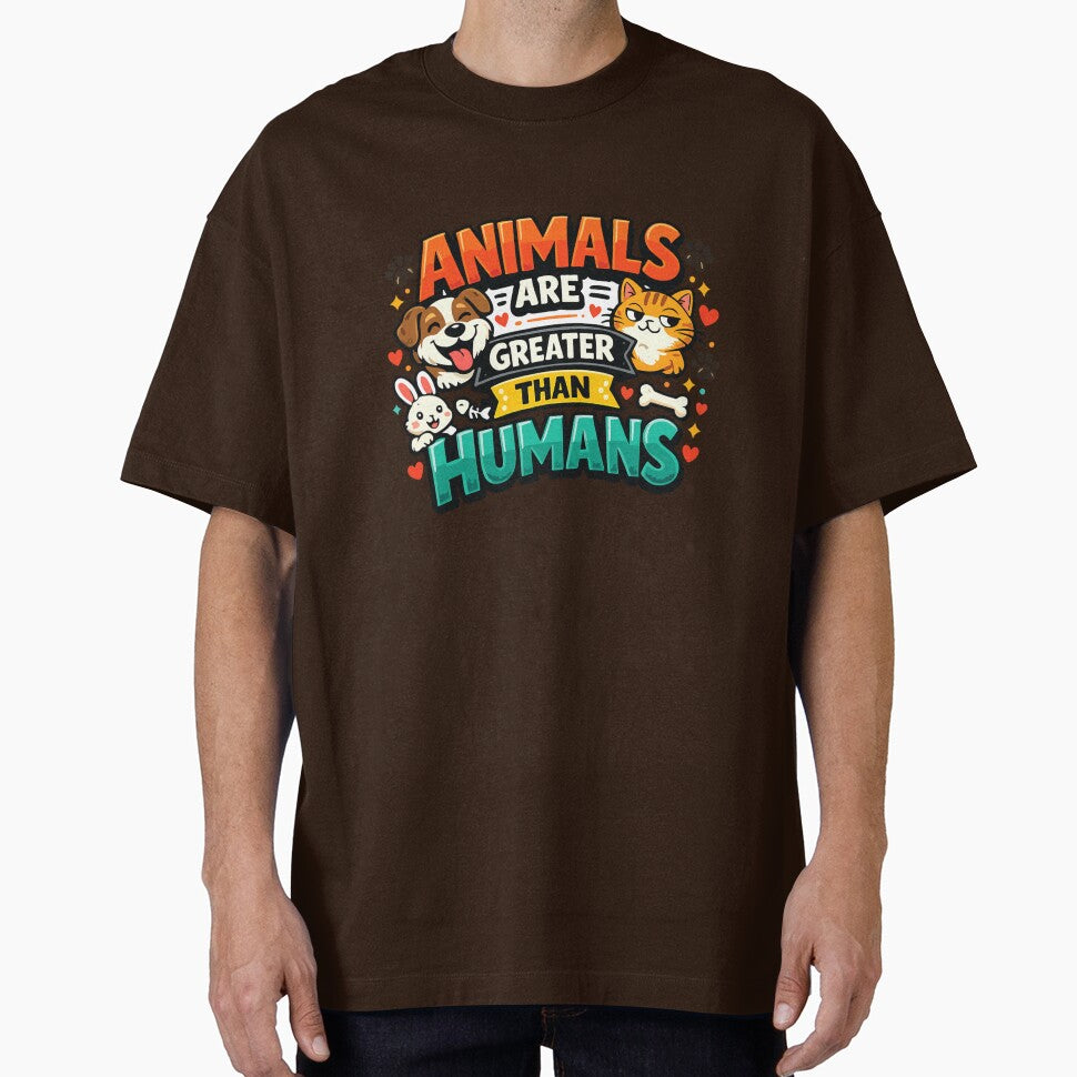 Animals are Greater Than Humans pet Lovers Long Sleeve T-Shirt by gidget-gadget