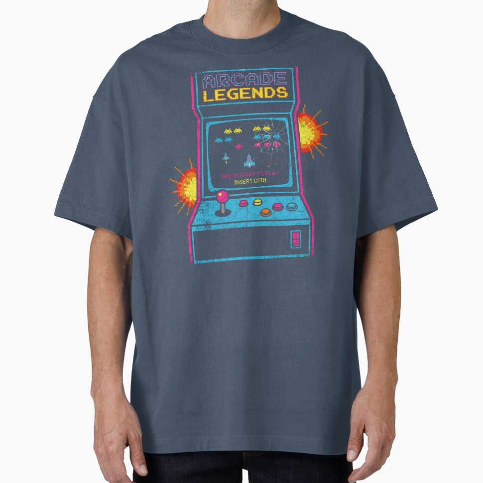 Arcade Legends Retro Gaming Art - Vintage Space Invaders Style Arcade Cabinet by Pattern-Parade