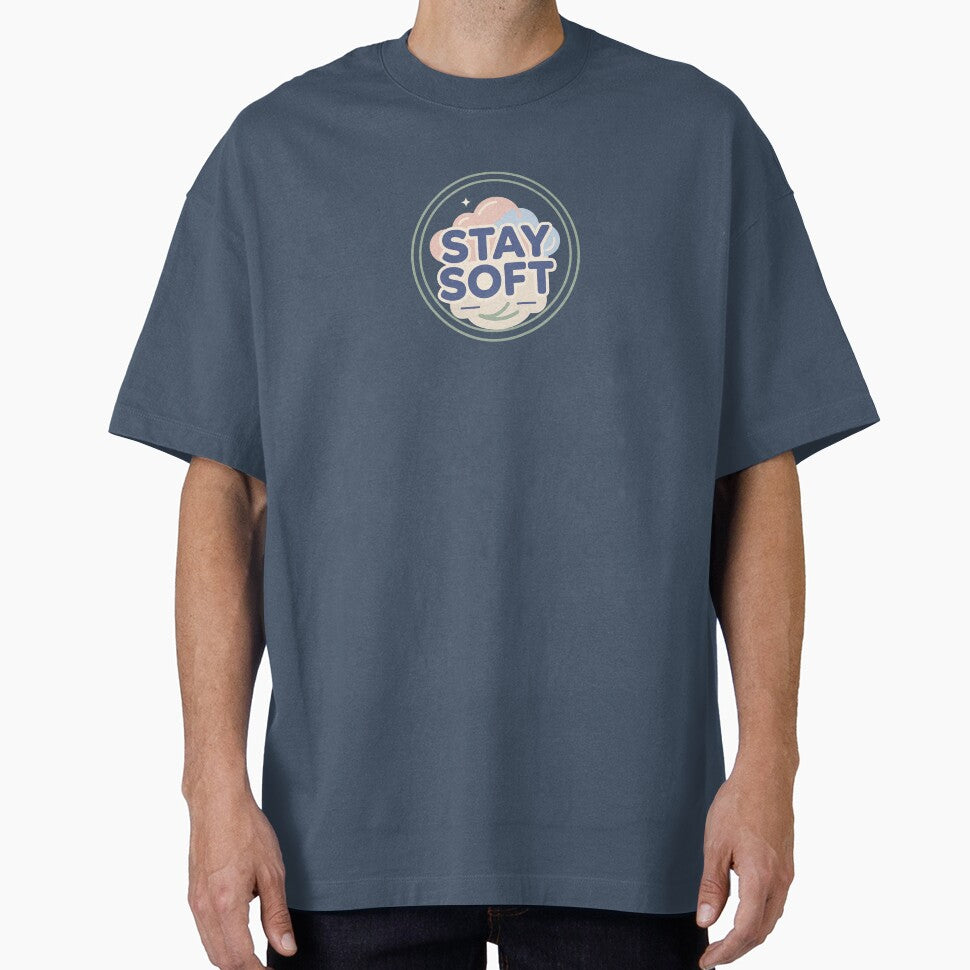 Stay Soft Mental Health Positive Mindset Self Care Cute Cloud Minimalist Design by CuteRage