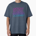 Stay Weird – Bold Minimalist Typography Sticker & T-Shirt Design by RouniBoutique