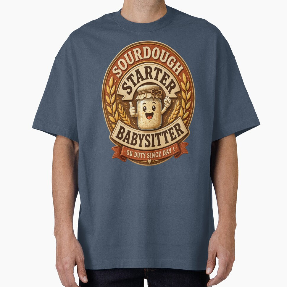 Sourdough Starter Babysitter Vintage Badge Tee--#SourdoughStarter # by mo-carnival