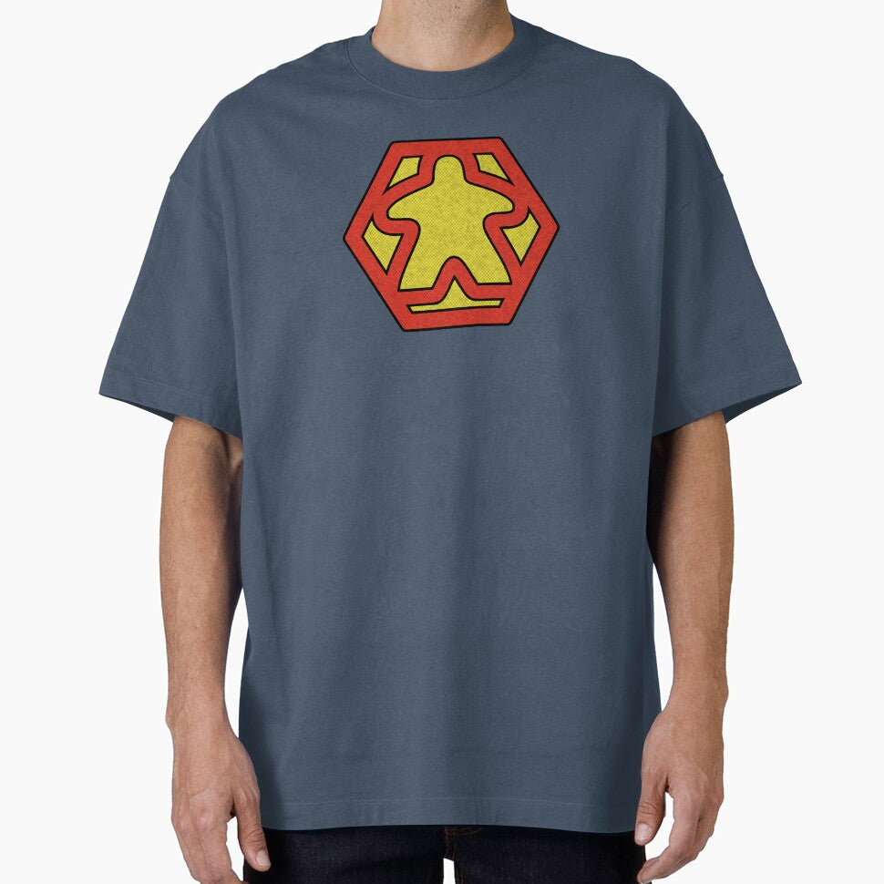 Retro Meeple Superhero Logo by TackyTime