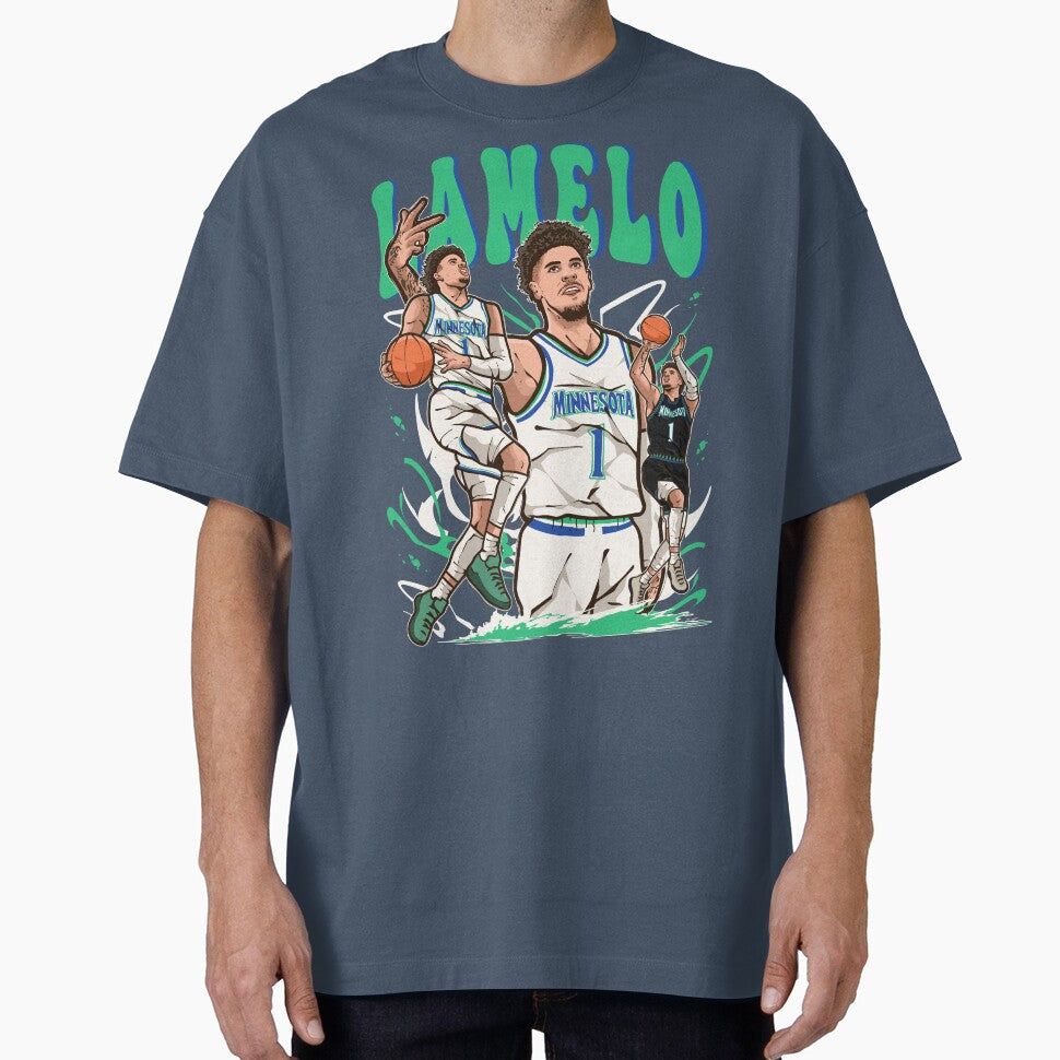 LaMelo Ball Cartoon Minnesota by RatTrapTees